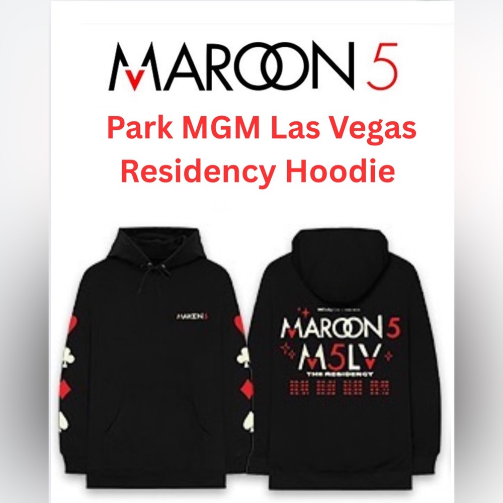 Official Maroon 5 M5LV Las Vegas Residency Hoodie – Size Medium